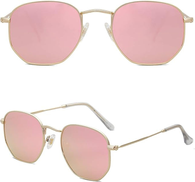 SOJOS Square Polarized Sunglasses for Women Men Small Hexagonal Polygon Shades SJ1072