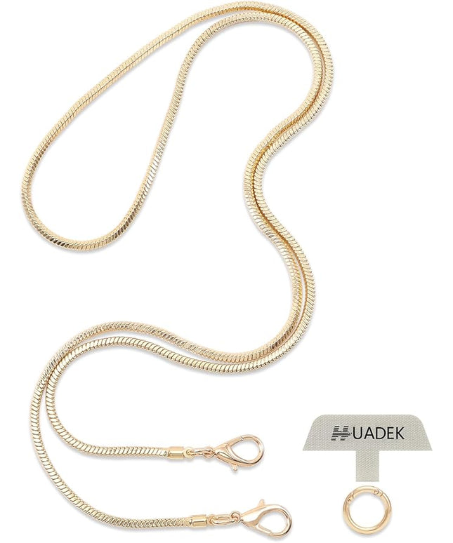 Snake Chain Phone Strap Universal phone lanyard phone strap connector (Snake-Chain（Light gold） F5)