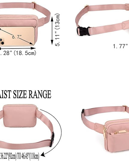 UTO Fanny Pack for Women Crossbody Trendy Fashion Belt Purse Chest Waist Hip Bumbag for Outdoor Shopping Travel Hiking