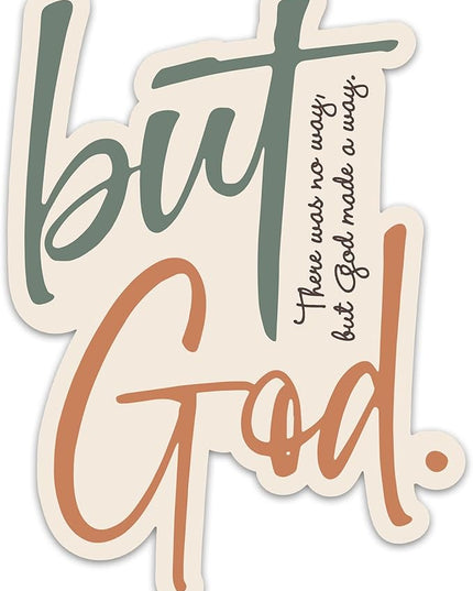 (3PCs) There was No Way But God Made A Way Sticker, Christian Faith Stickers, Jesus Decals Religious Quotes Vinyl Waterproof Spiritual Stickers for Laptop Water Bottle Bible Journal (3 Inches)