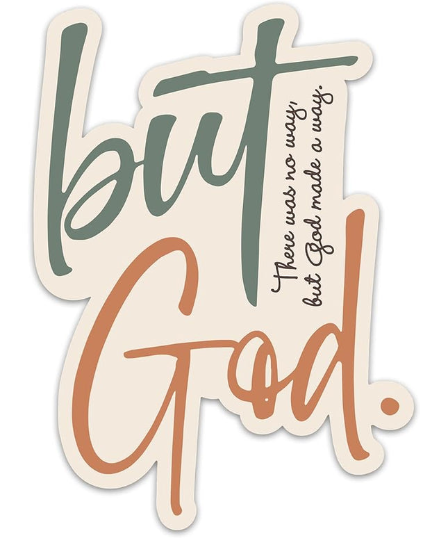 (3PCs) There was No Way But God Made A Way Sticker, Christian Faith Stickers, Jesus Decals Religious Quotes Vinyl Waterproof Spiritual Stickers for Laptop Water Bottle Bible Journal (3 Inches)