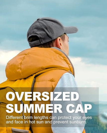 Zylioo XL XXL Oversize Baseball Cap, 100% Cotton Adjustable Dad Hat for Big Heads 23.5"-25.5", Soft Crown Large Size Cap
