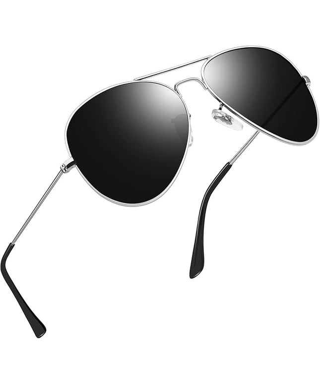 Joopin Polarized Metal Aviation Sunglasses Men, Classic Military Sun Glasses Women, Rectangle Shades UV400 Protection Costume