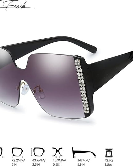 The Fresh Women's Oversized Square Jackie O Cat Eye Hybrid Butterfly Fashion Sunglasses - Exquisite Packaging