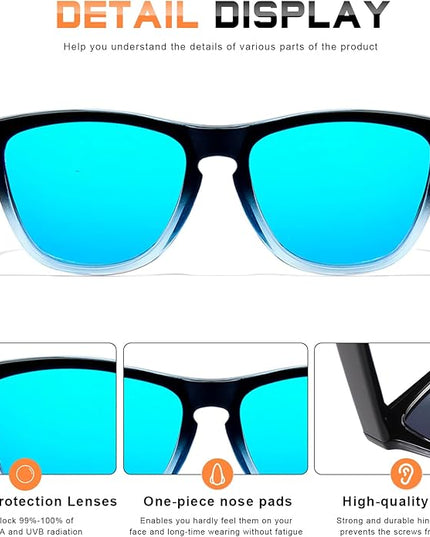 DANAMY Sunglasses Womens Polarized Sunglasses for Women Trendy Designer Mirrored UV400 Protection Sun Glasses