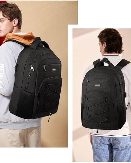 YAMTION 17.3 Inch School Backpack for Men and Women,College Bookbag Teens Laptop Backpack Schoolbag with USB Port for Students Work Business Office