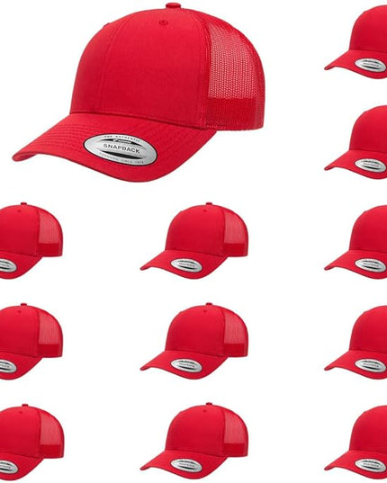 Yupoong Classic Premium Mesh 6 Panel Retro Trucker Cap | Mid Profile Snapback | OSFA | Bulk Pack Available