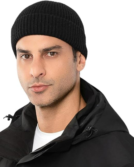 Stylish Wool Knit Short Cuff Fisherman Beanie for Men and Women Unisex Warm Winter Hat