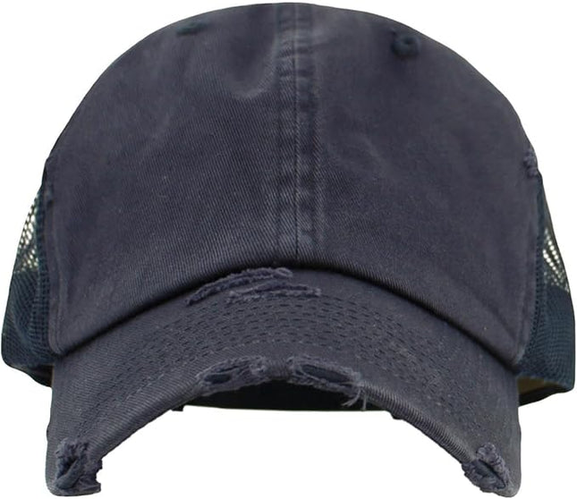 KBETHOS Vintage Washed Distressed Cotton Dad Hat Baseball Cap Adjustable Polo Trucker Unisex Style Headwear