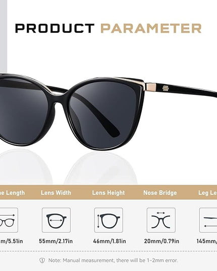 Trendy Cat Eye Sunglasses for Women Fashion Cateye UV400 Protection Glasses CL22017