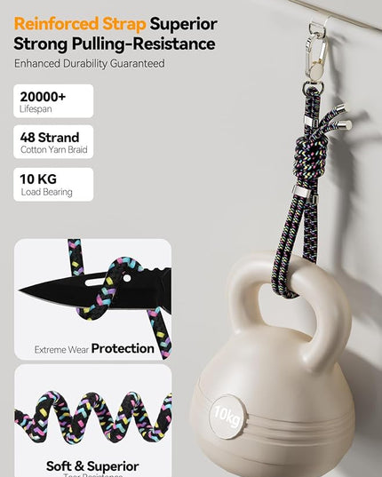 4-IN-1 Phone Lanyard + Wrist Strap, 2PCS Adjustable Length Cell Phone Lanyard with 2 Tether Tabs for iPhone,Smartphones