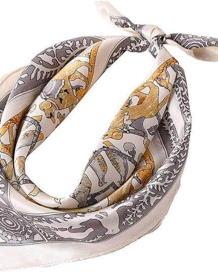 ANDANTINO 100% Real Mulberry Silk Scarf -21'' x 21''- Lightweight Neckerchief –Women Men Small Square Digital Printed Scarves