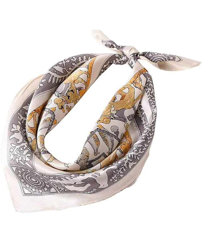ANDANTINO 100% Real Mulberry Silk Scarf -21'' x 21''- Lightweight Neckerchief –Women Men Small Square Digital Printed Scarves