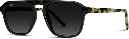 WearMe Pro Polarized Modern Aviator One-Bridge Square Mens Sunglasses