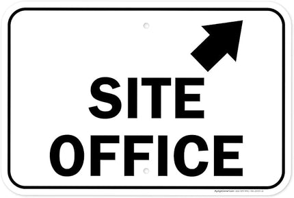 Site Office Up Right Arrow Sign, 12x18 Inches, Rust Free .063 Aluminum, Fade Resistant, Made in USA by My Sign Center