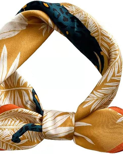 ANDANTINO 100% Real Mulberry Silk Scarf -21'' x 21''- Lightweight Neckerchief –Women Men Small Square Digital Printed Scarves