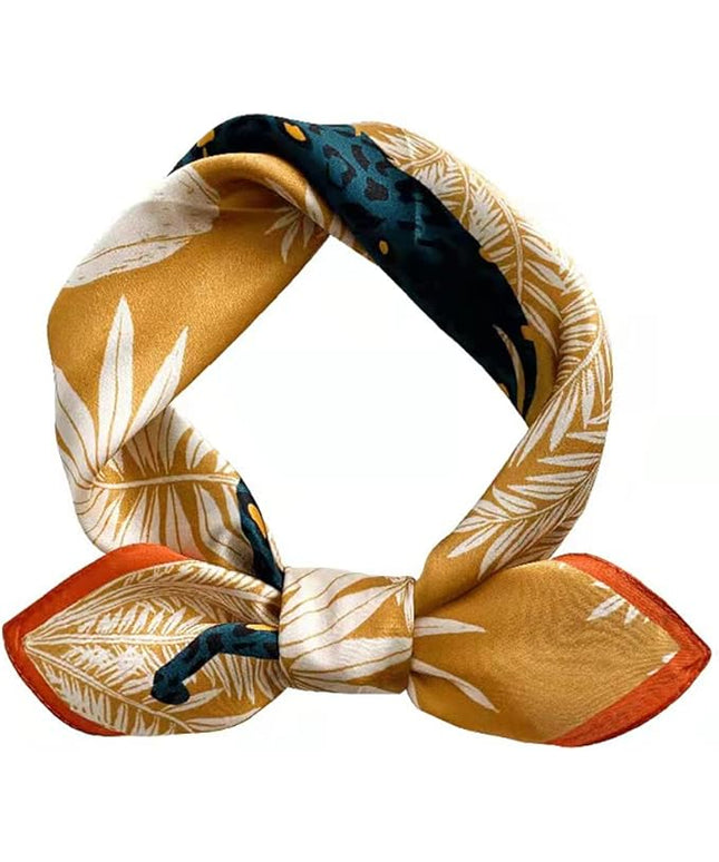 ANDANTINO 100% Real Mulberry Silk Scarf -21'' x 21''- Lightweight Neckerchief –Women Men Small Square Digital Printed Scarves