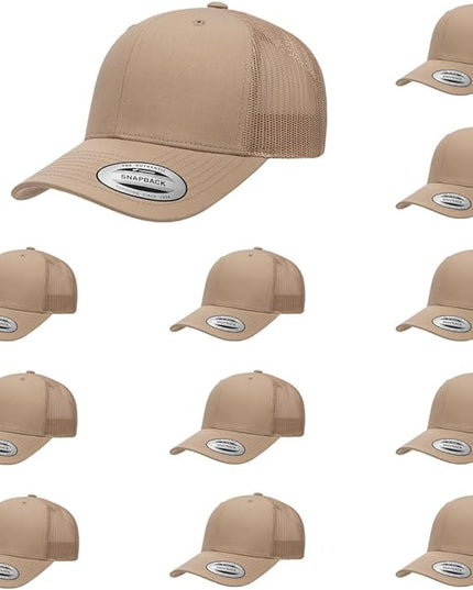 Yupoong Classic Premium Mesh 6 Panel Retro Trucker Cap | Mid Profile Snapback | OSFA | Bulk Pack Available