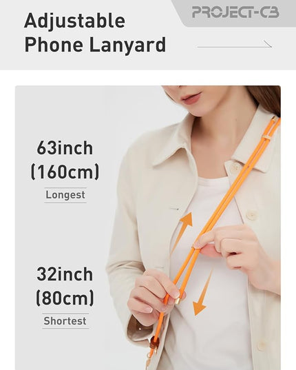 project-cb Cell Phone Lanyard 1,Phone Tether Tab 2,Phone Crossbody Strap,Lanyards for Around the Neck,Adjustable Phone Strap(Red-B)