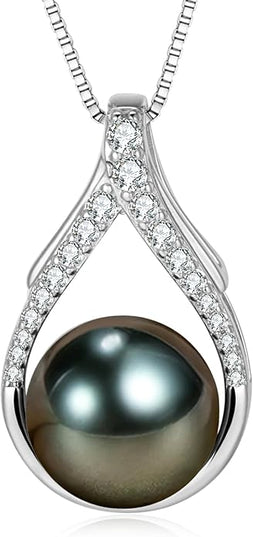 Gifts for Women Mom Her Girlfriend Grandma Wife on Christmas Day Mothers Day Valentines Birthday Gifts Wedding Gift Jewelry Anniversary Tahitian Black Pearl Necklaces