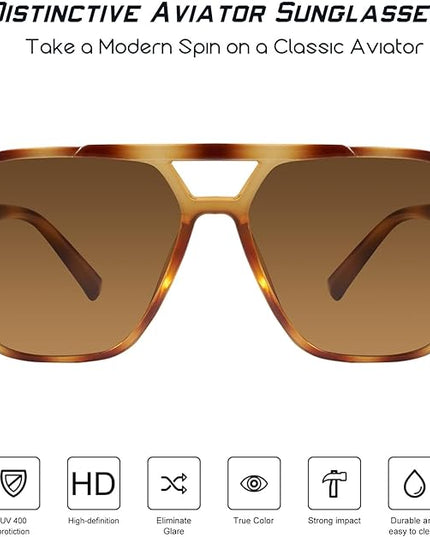 mosanana Oversized Aviator Sunglasses for Women and Men with Polarized Lens MS52243