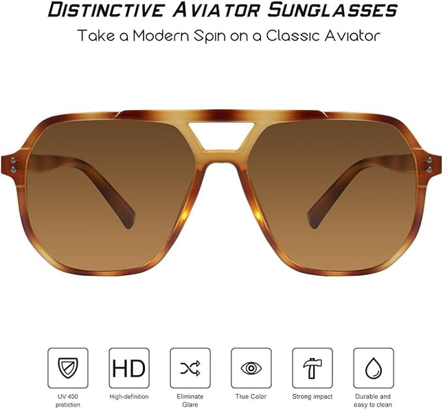 mosanana Oversized Aviator Sunglasses for Women and Men with Polarized Lens MS52243