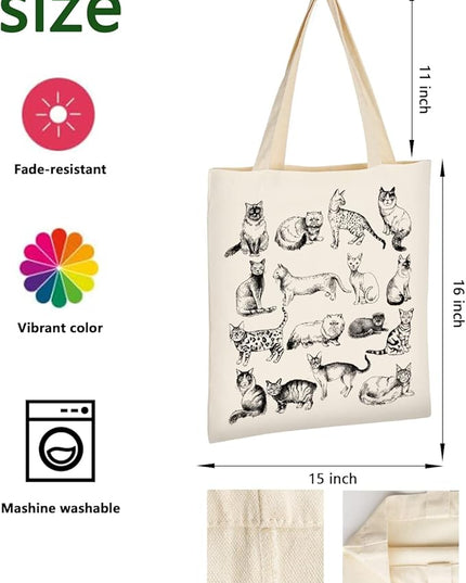 AUSVKAI Canvas Tote Bag Aesthetic for Women, Cute Reusable Cloth Cotton Bags for Shopping Beach Grocery