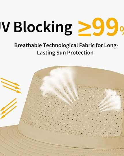 ZOORON Boonie Hat UPF 50+ Cooling Sun Hat for Men and Women,Wide Brim Bucket Hats with UV Protection for Safari Hiking Beach