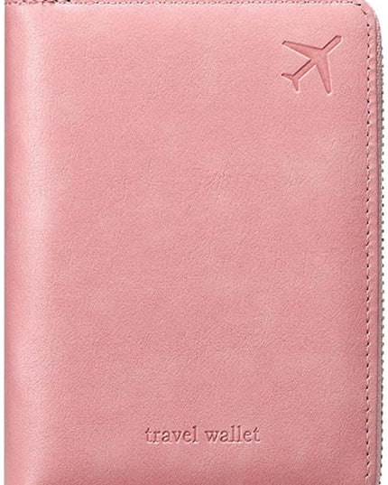 Passport Holder for Travel Women and Men RFID Passport Holder with Card Slots Holder Passport Case Passport cover Passport Wallet Travel Essentials and Accessories (Short Zipper, SZ-Pink)
