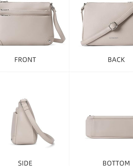 WESTBRONCO Crossbody Bags for Women, Medium Size Shoulder Handbags, Satchel Purse with Multi Zipper Pocket