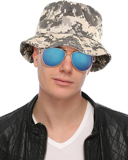 Falari Men Women Unisex Cotton Bucket Hat 100% Cotton Packable for Travel Fishing Hunting Summer Camp