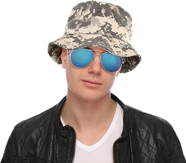 Falari Men Women Unisex Cotton Bucket Hat 100% Cotton Packable for Travel Fishing Hunting Summer Camp
