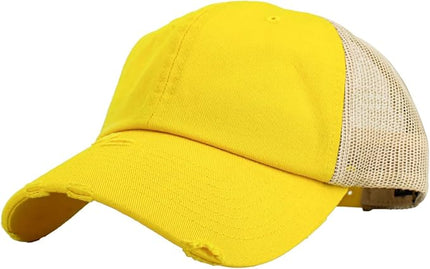KBETHOS Vintage Washed Distressed Cotton Dad Hat Baseball Cap Adjustable Polo Trucker Unisex Style Headwear