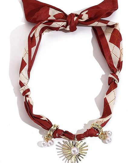 HETICA Scarf Necklace for Women Silk Western Charm Necklaces Fashion Accessory Jewelry Gift