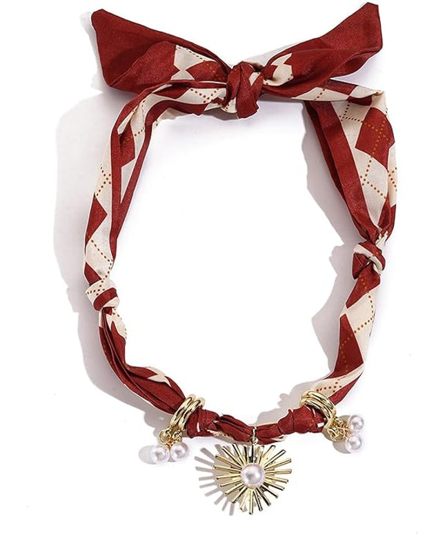 HETICA Scarf Necklace for Women Silk Western Charm Necklaces Fashion Accessory Jewelry Gift