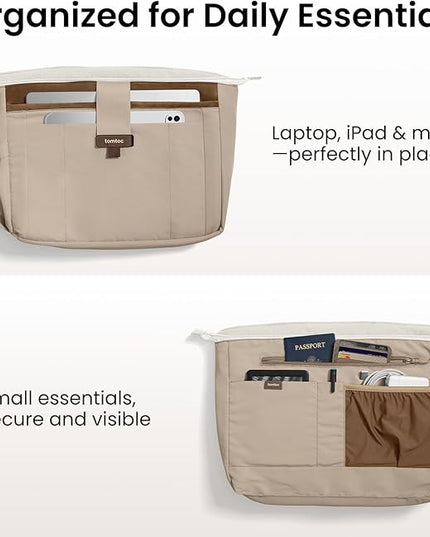 tomtoc 16-inch Puffy Laptop Tote Bag for Women 13.5L, Lightweight Puffer Work Tote with Padded Laptop Compartment for 15/16-inch MacBook, Large Capacity Tote Bag for Office, Business, Daily Essentials