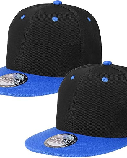 Classic Snapback Hat Cap Hip Hop Style Flat Bill Blank Solid Color Adjustable Size