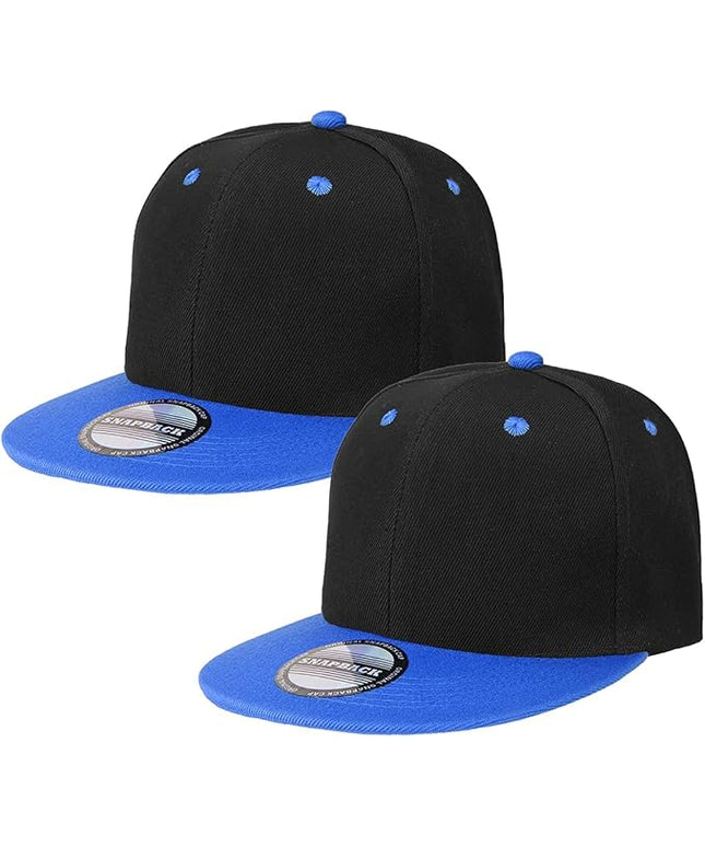 Classic Snapback Hat Cap Hip Hop Style Flat Bill Blank Solid Color Adjustable Size