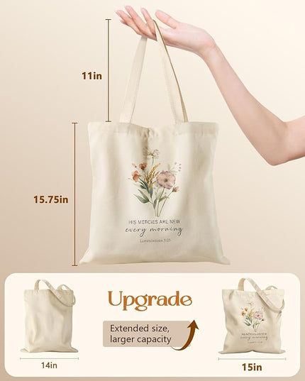Canvas Tote Bag with Pockets - Aesthetic Reusable Totes for Women Ladies Cute Printed Cloths Canvas Shoulder Bag