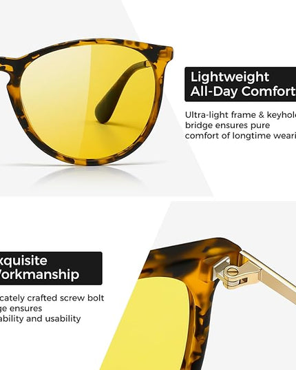SUNGAIT Premium Vintage Round Sunglasses for Women Men Classic Retro Trendy Style