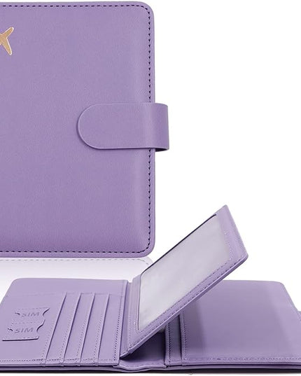 Melsbrinna Rfid Passport Holder for Travel women/Men, Cute Passport Wallet Rfid Blocking Card Slots, Rfid Passport Cover/CaseTravel Wallet, Passport Book Holder (1, Purple)