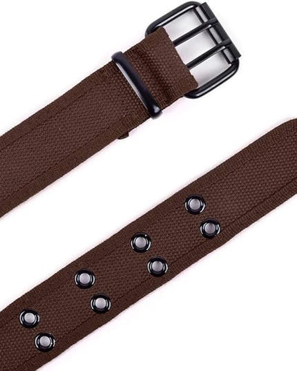 Boxed Gifts Parquet Casual Canvas Belt - Double Hole, Double Grommets for Men & Women