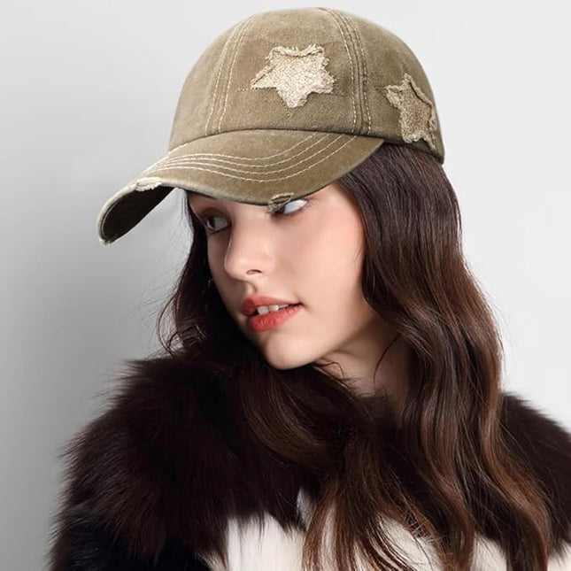 YeeHeen Ponytail Baseball Cap for Women High Messy Bun Caps Washed Cotton Hats