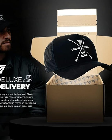 Urban Effort Mesh Back Cap - for Men and Women Baseball Hat 5-Panel Trucker Hat - Great Snapback Closure for Hunting & Hiking