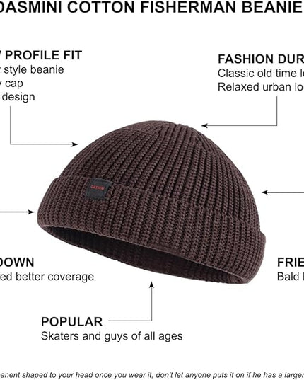 Fisherman Beanie Hats for Men Women,Knit Trawler Skull Cap,Watch Cap,Spring Fall Winter Warm Short Hats