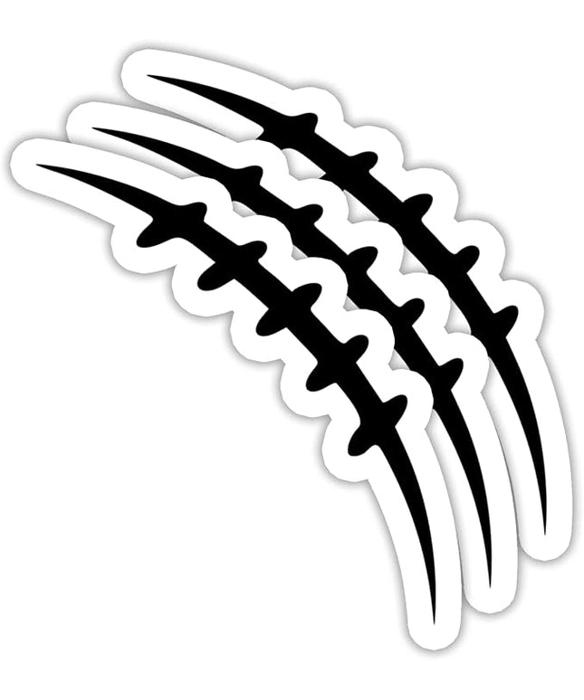 (3PCS) Football Seam Sticker, Sport Stickers - Waterproof Vinyl Decal for Laptop, Water Bottle, Tumbler, Scrapbook, Helmet, Gift for Football Lovers, Football Team Size 3" x 2.5 "