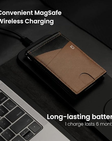 Jenoss Smart Tracking Wallet For Men: Smart Tracker Works with Apple Find My Full Grain Leather, Slide Pop Up Card, Minimalist Compact 12 Cards Slot Organizers ID Money Clip