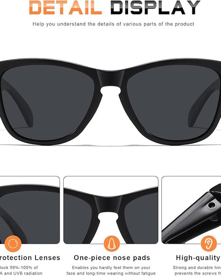 DANAMY Sunglasses Womens Polarized Sunglasses for Women Trendy Designer Mirrored UV400 Protection Sun Glasses