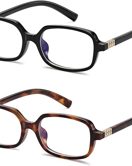 LIKSMU Blue Light Blocking Glasses for Woman Men Blue light Blocker Eyewear Trendy Rectangle Small Eyeglasses, 2pack