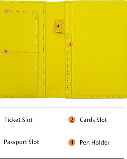 Melsbrinna Premium Leather Passport Holder Covers Case, Waterproof Rfid Blocking Travel Wallet Passport Holder with Pen Holder, Cute Passport Book for Women/Men
